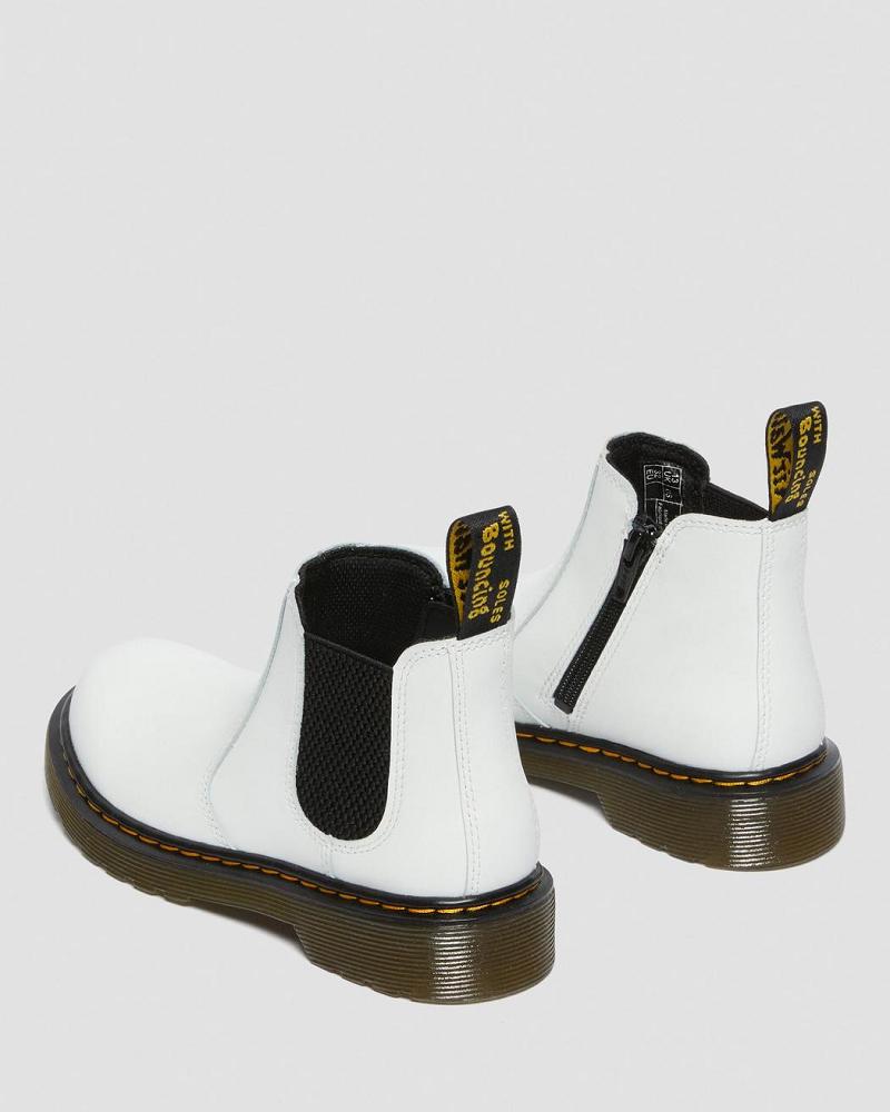 White Kids' Dr Martens Junior 2976 Leather Chelsea Boots | CA 667CTV